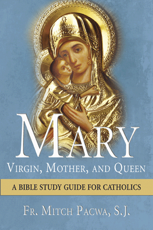 Mary - Virgin, Mother, and Queen: A Bible Study Guide for Catholics looks at Old and New Testament texts that are relevant to the Marian doctrine, including:  God's promise in Genesis that a woman's offspring would strike the head of the serpent The Old Testament Ark of the Covenant as a symbol of Mary Mary's fiat The wedding at Cana Mary at the cross The woman and the dragon in Revelation And more Mary - Virgin, Mother, and Queen is perfect for use as a parish Bible study, or for individual learning. Each chapter includes background and study exercises, and questions for reflection and discussion.